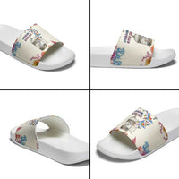 Love Blooms in Every Color Slide Sandals Nature Rainbow of Freedom