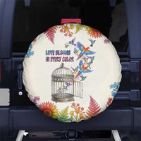 Love Blooms in Every Color Spare Tire Cover Nature Rainbow of Freedom