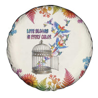 Love Blooms in Every Color Spare Tire Cover Nature Rainbow of Freedom