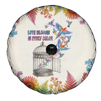 Love Blooms in Every Color Spare Tire Cover Nature Rainbow of Freedom