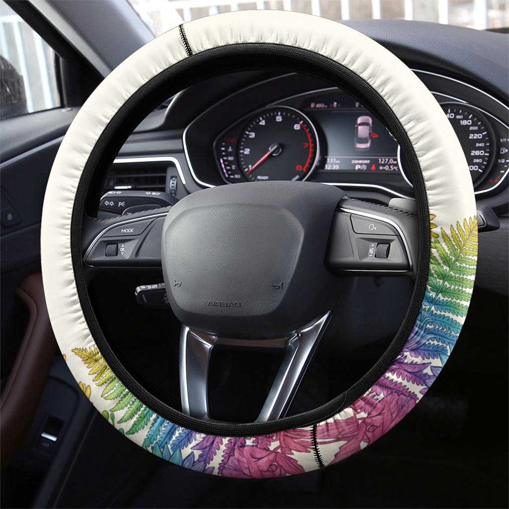 Love Blooms in Every Color Steering Wheel Cover Nature Rainbow of Freedom