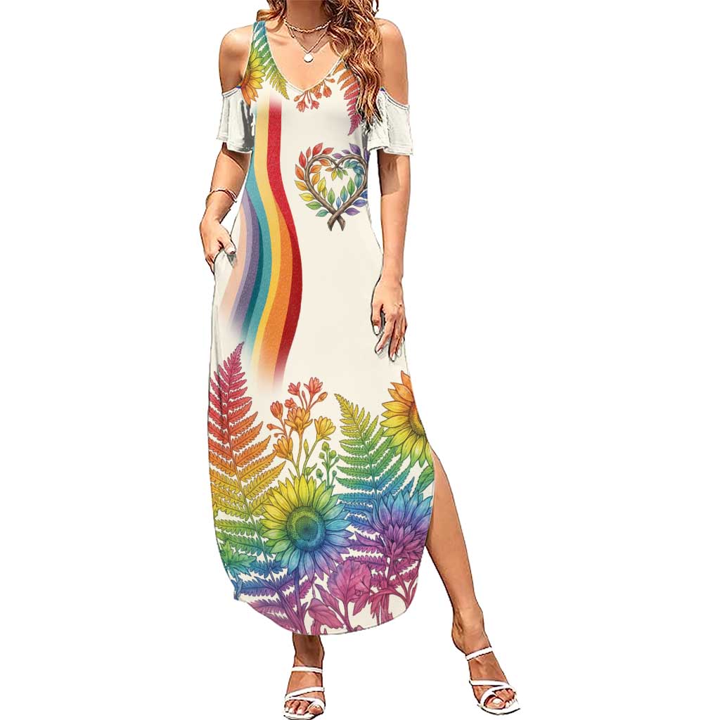 Love Blooms in Every Color Summer Maxi Dress Nature Rainbow of Freedom