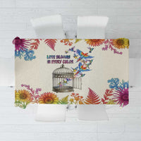 Love Blooms in Every Color Tablecloth Nature Rainbow of Freedom