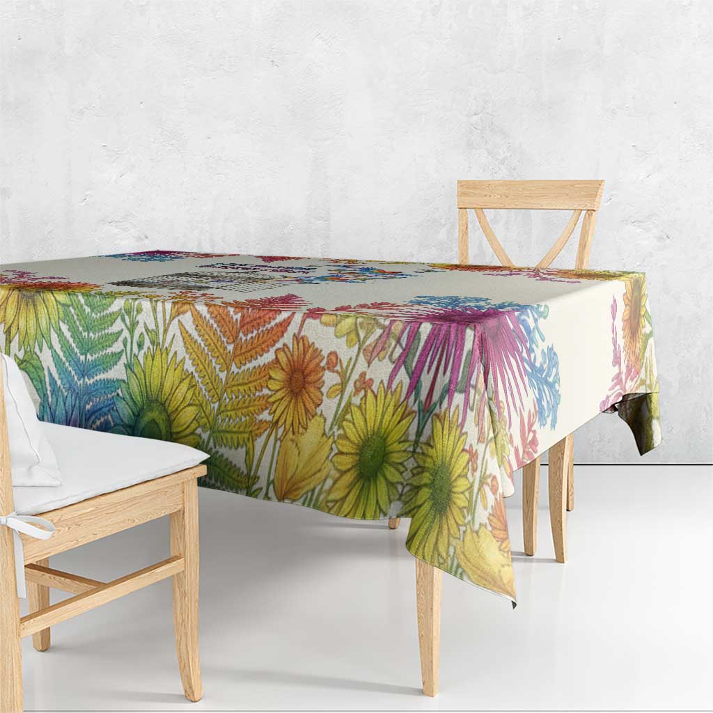 Love Blooms in Every Color Tablecloth Nature Rainbow of Freedom