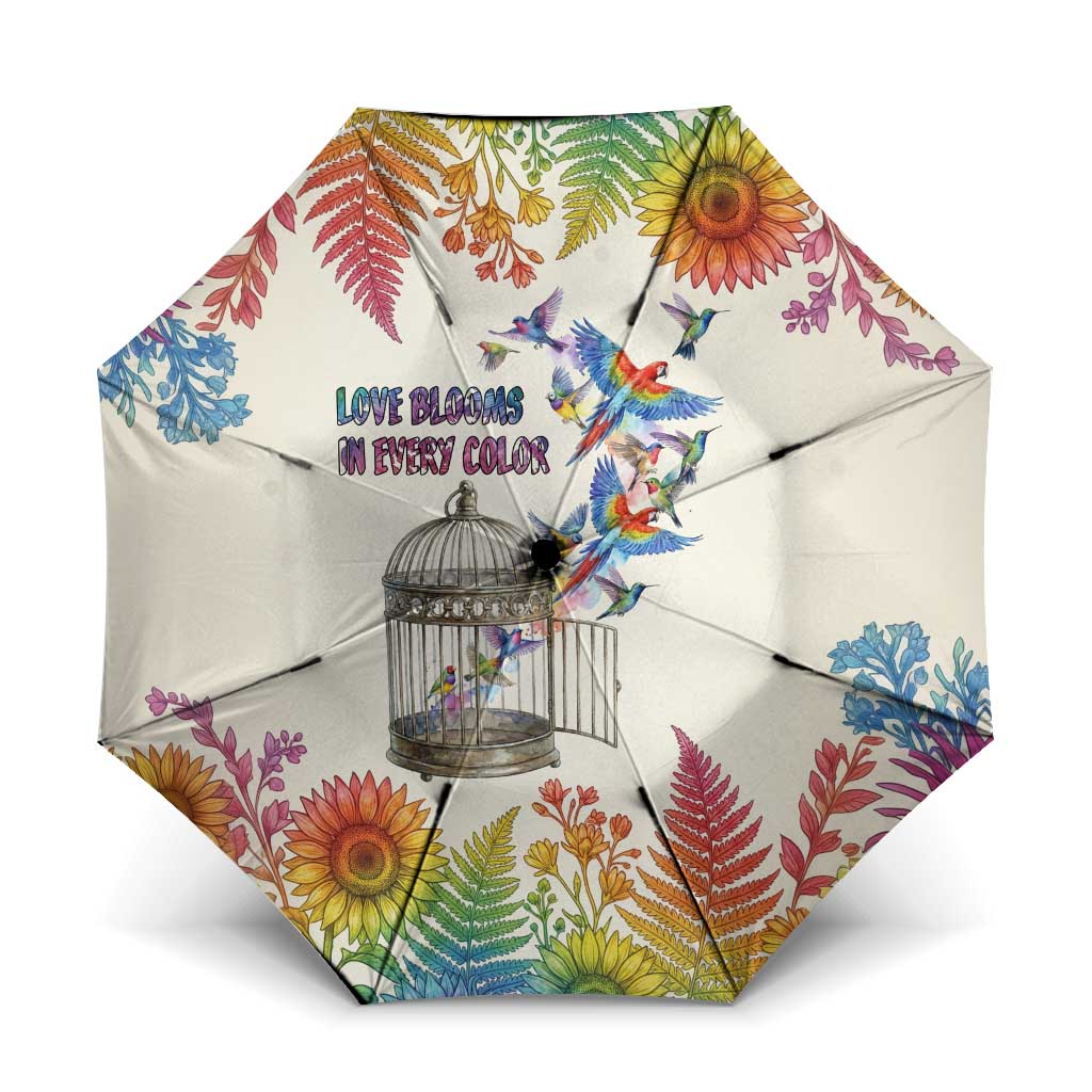 Love Blooms in Every Color Umbrella Nature Rainbow of Freedom