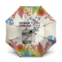 Love Blooms in Every Color Umbrella Nature Rainbow of Freedom