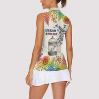 Love Blooms in Every Color Women Sleeveless Polo Shirt Nature Rainbow of Freedom