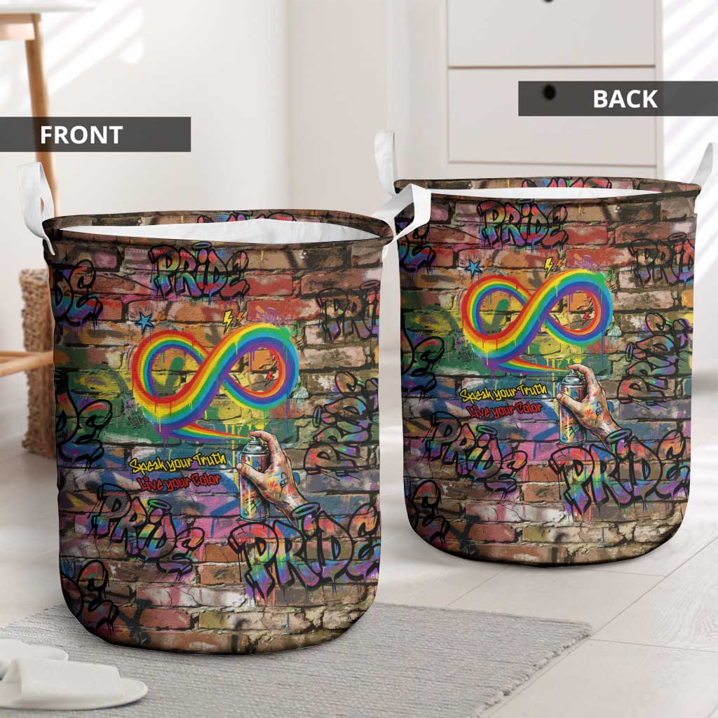 Pride Graffiti Wall Laundry Basket Speak Your Truth, Embrace Your Color