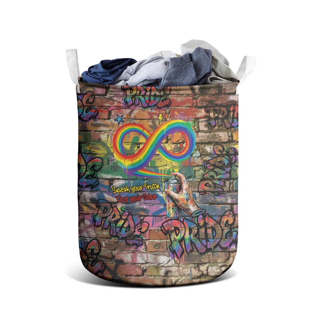 Pride Graffiti Wall Laundry Basket Speak Your Truth, Embrace Your Color