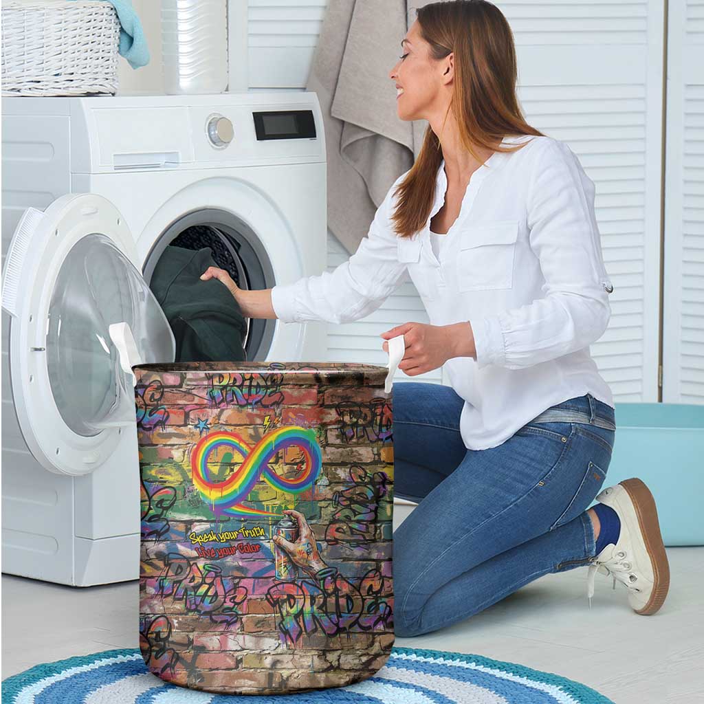 Pride Graffiti Wall Laundry Basket Speak Your Truth, Embrace Your Color
