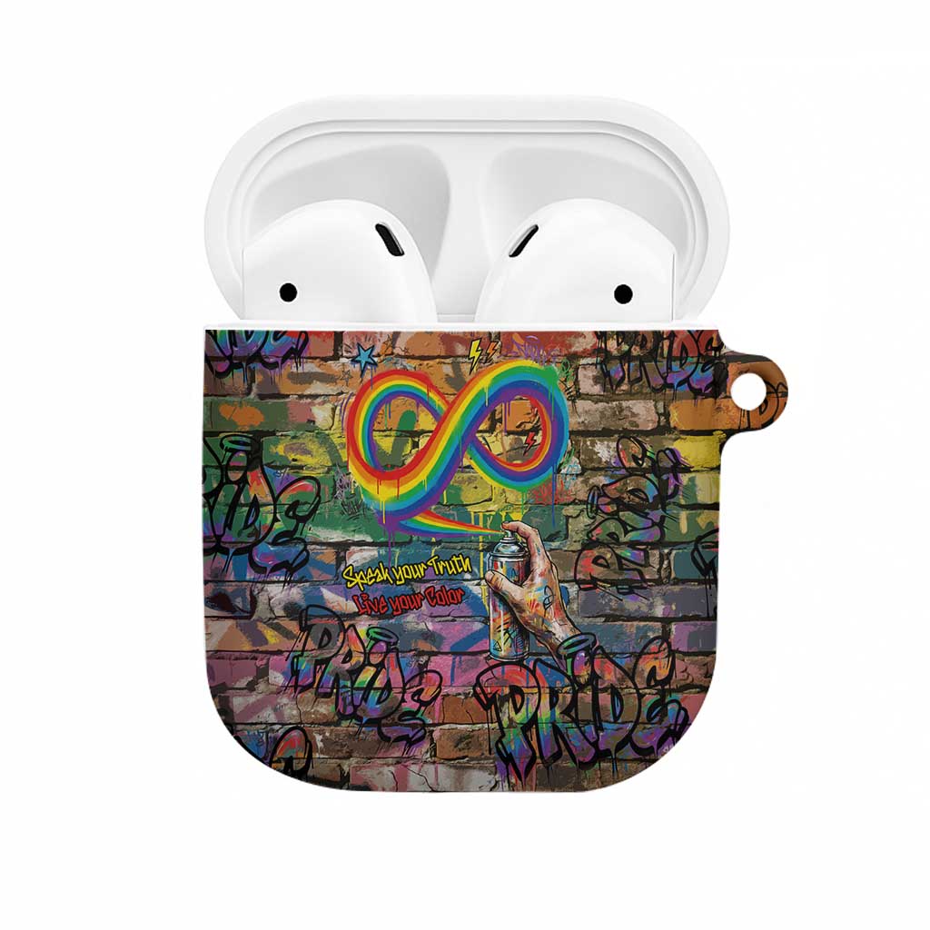 Pride Graffiti Wall AirPods Case Speak Your Truth, Embrace Your Color