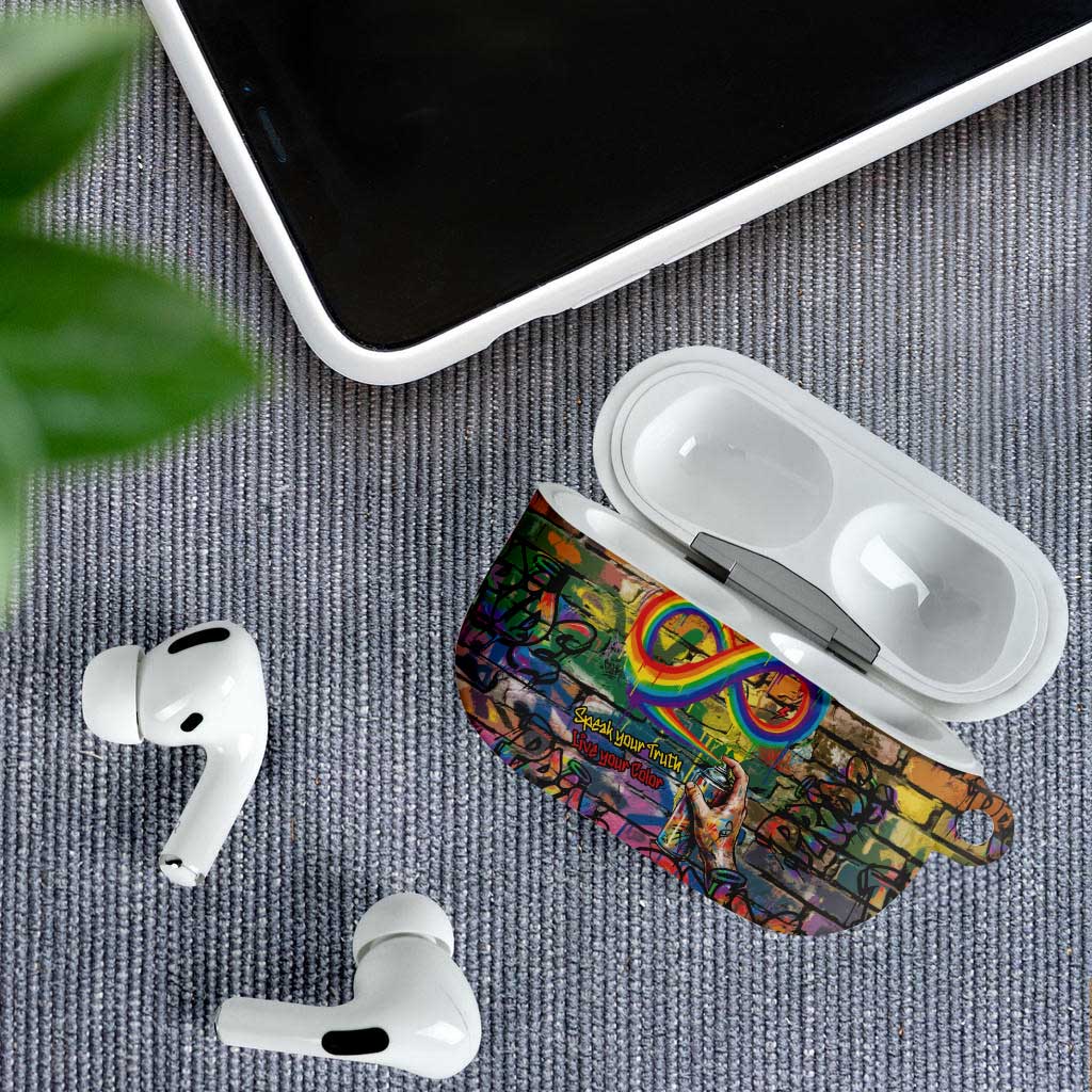Pride Graffiti Wall AirPods Case Speak Your Truth, Embrace Your Color