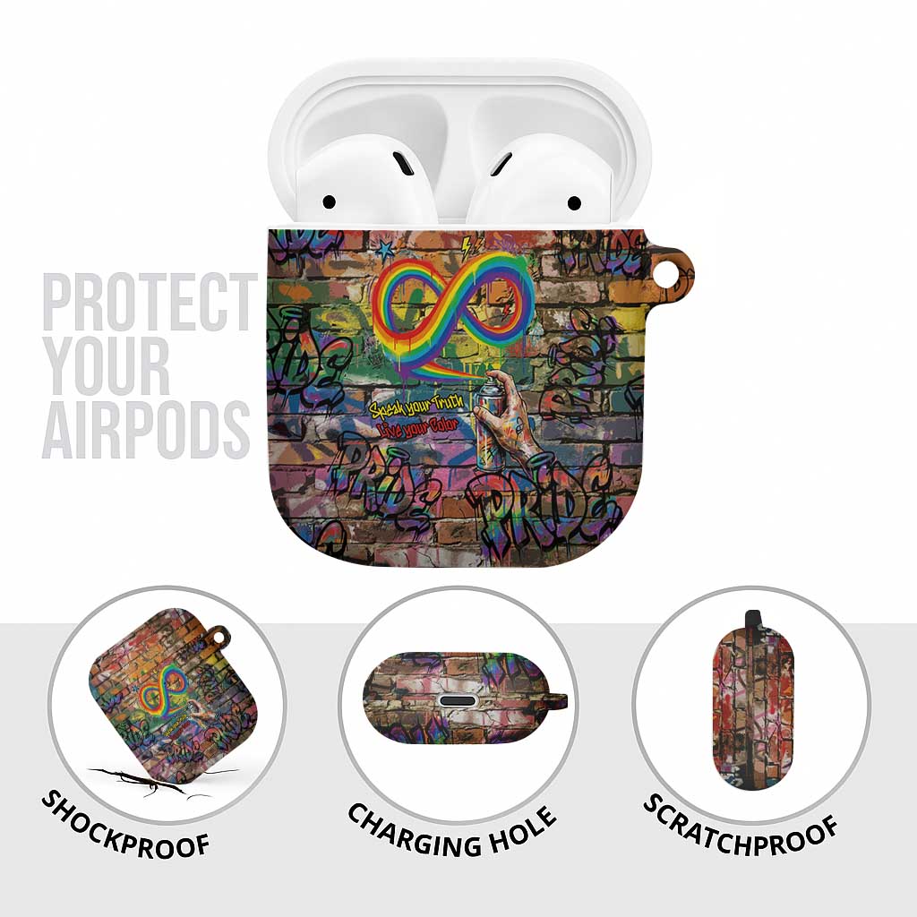 Pride Graffiti Wall AirPods Case Speak Your Truth, Embrace Your Color