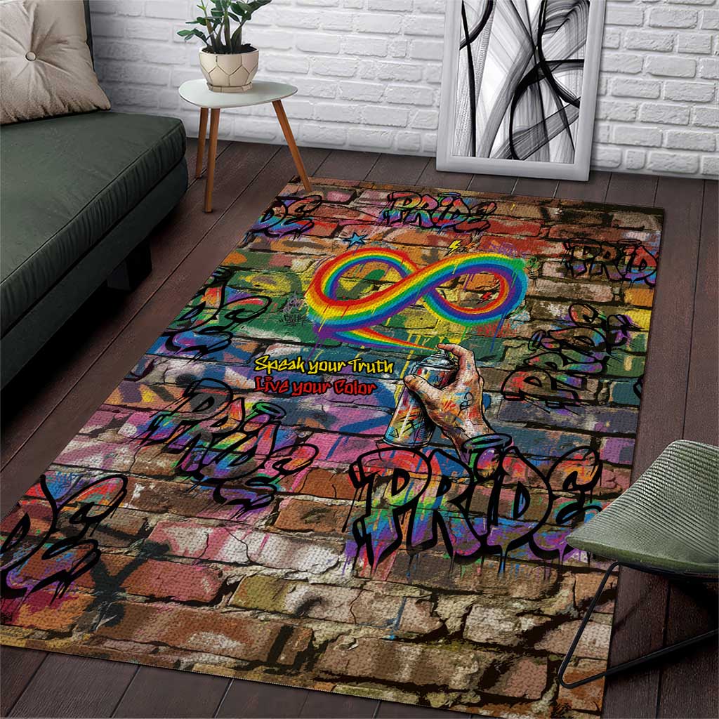 Pride Graffiti Wall Area Rug Speak Your Truth, Embrace Your Color