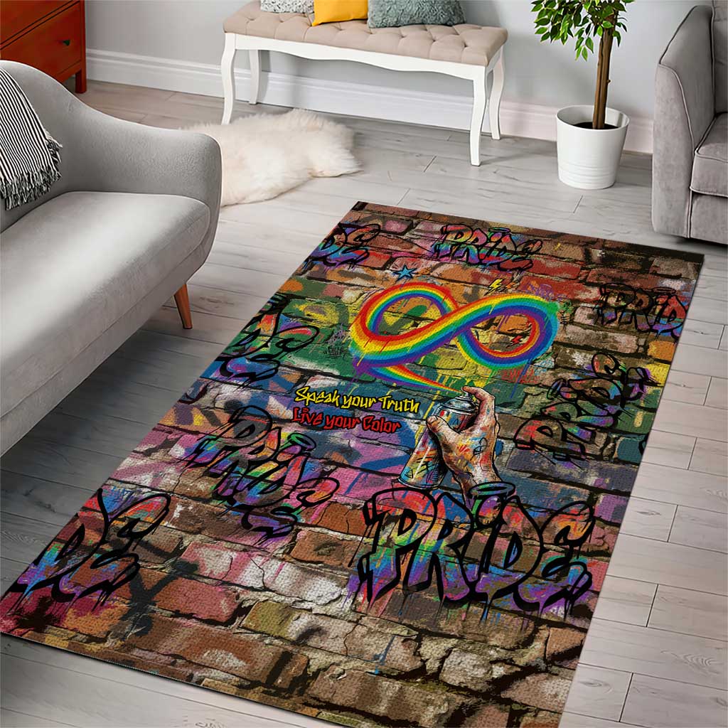 Pride Graffiti Wall Area Rug Speak Your Truth, Embrace Your Color
