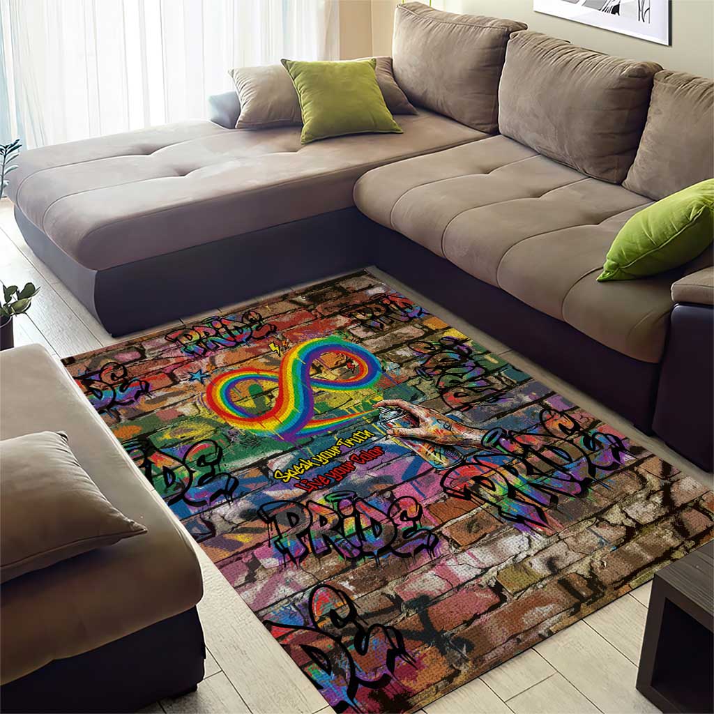 Pride Graffiti Wall Area Rug Speak Your Truth, Embrace Your Color