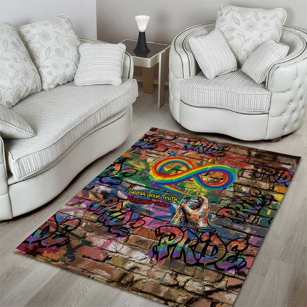 Pride Graffiti Wall Area Rug Speak Your Truth, Embrace Your Color