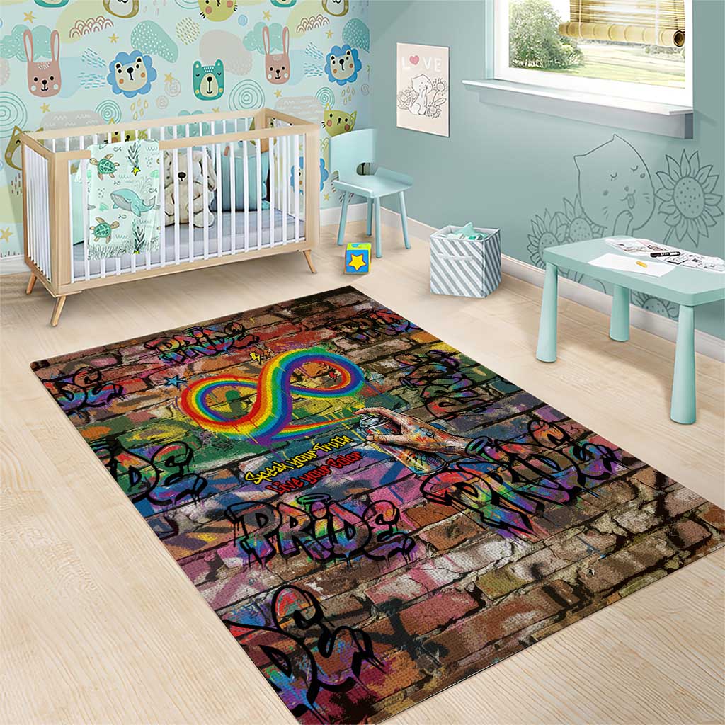 Pride Graffiti Wall Area Rug Speak Your Truth, Embrace Your Color