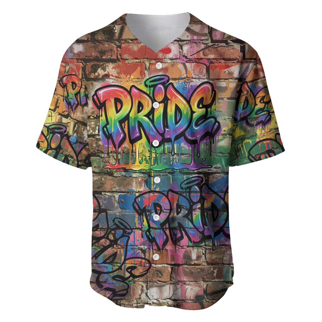 Pride Graffiti Wall Baseball Jersey Speak Your Truth, Embrace Your Color