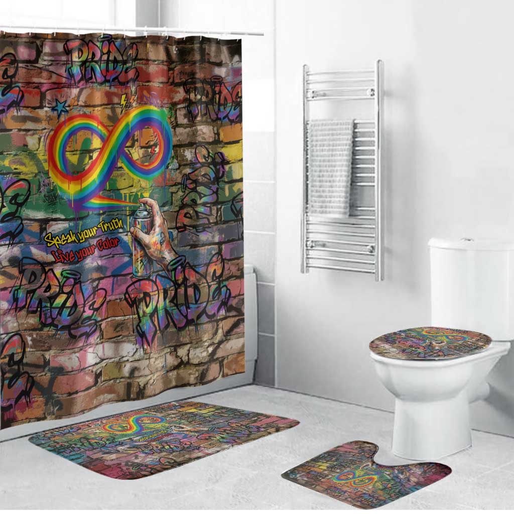 Pride Graffiti Wall Bathroom Set Speak Your Truth, Embrace Your Color