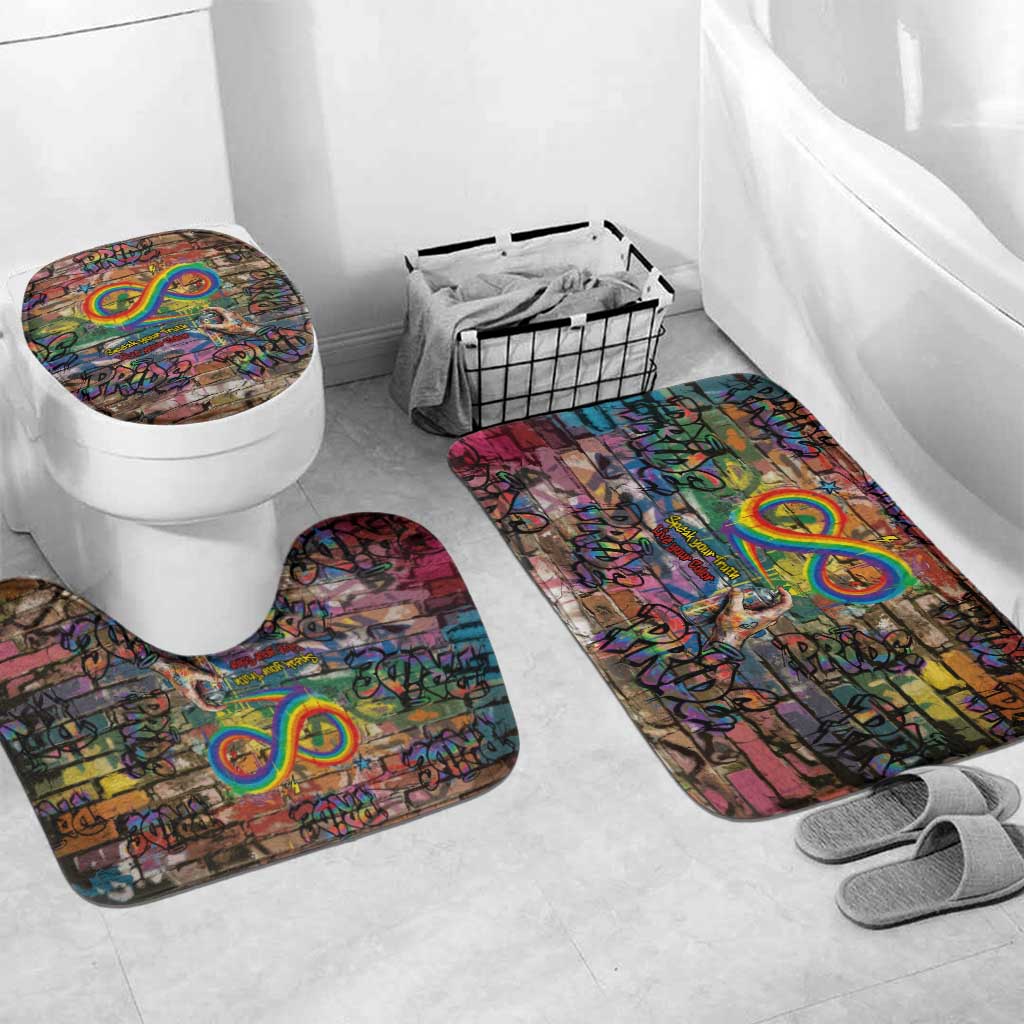 Pride Graffiti Wall Bathroom Set Speak Your Truth, Embrace Your Color