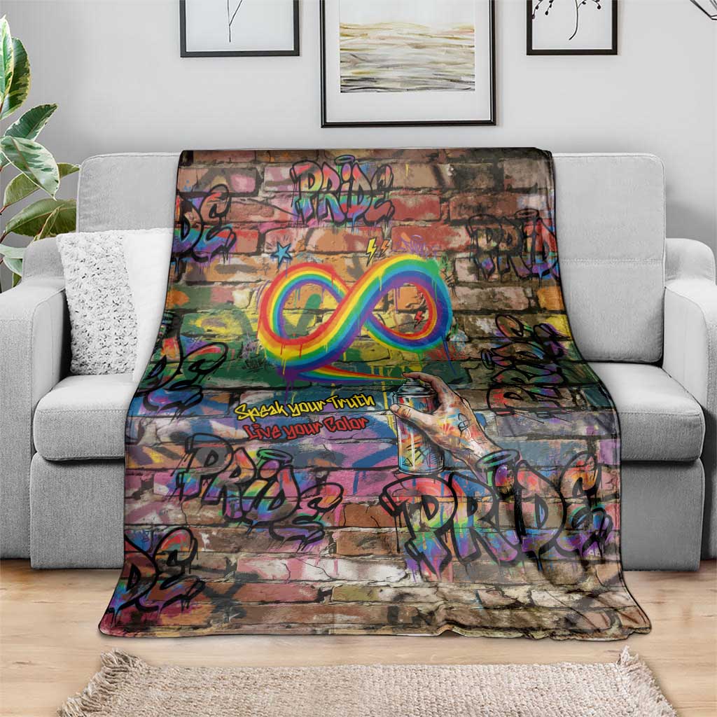 Pride Graffiti Wall Blanket Speak Your Truth, Embrace Your Color
