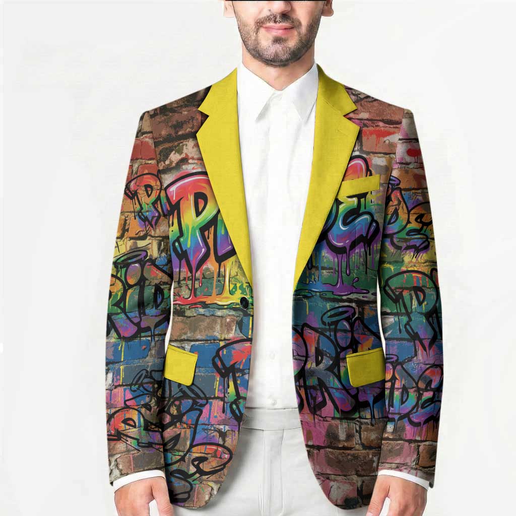 Pride Graffiti Wall Blazer Speak Your Truth, Embrace Your Color