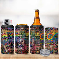 Pride Graffiti Wall 4 in 1 Can Cooler Tumbler Speak Your Truth, Embrace Your Color