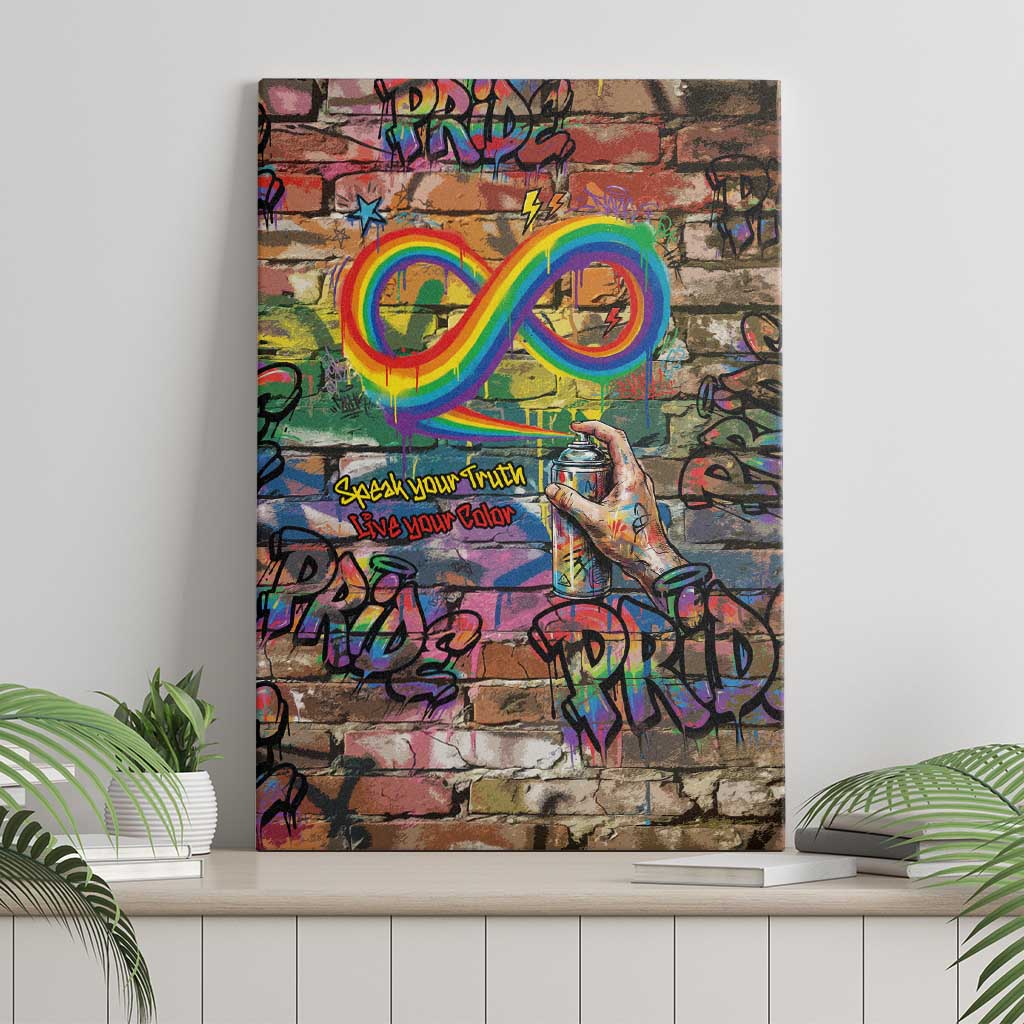 Pride Graffiti Wall Canvas Wall Art Speak Your Truth, Embrace Your Color