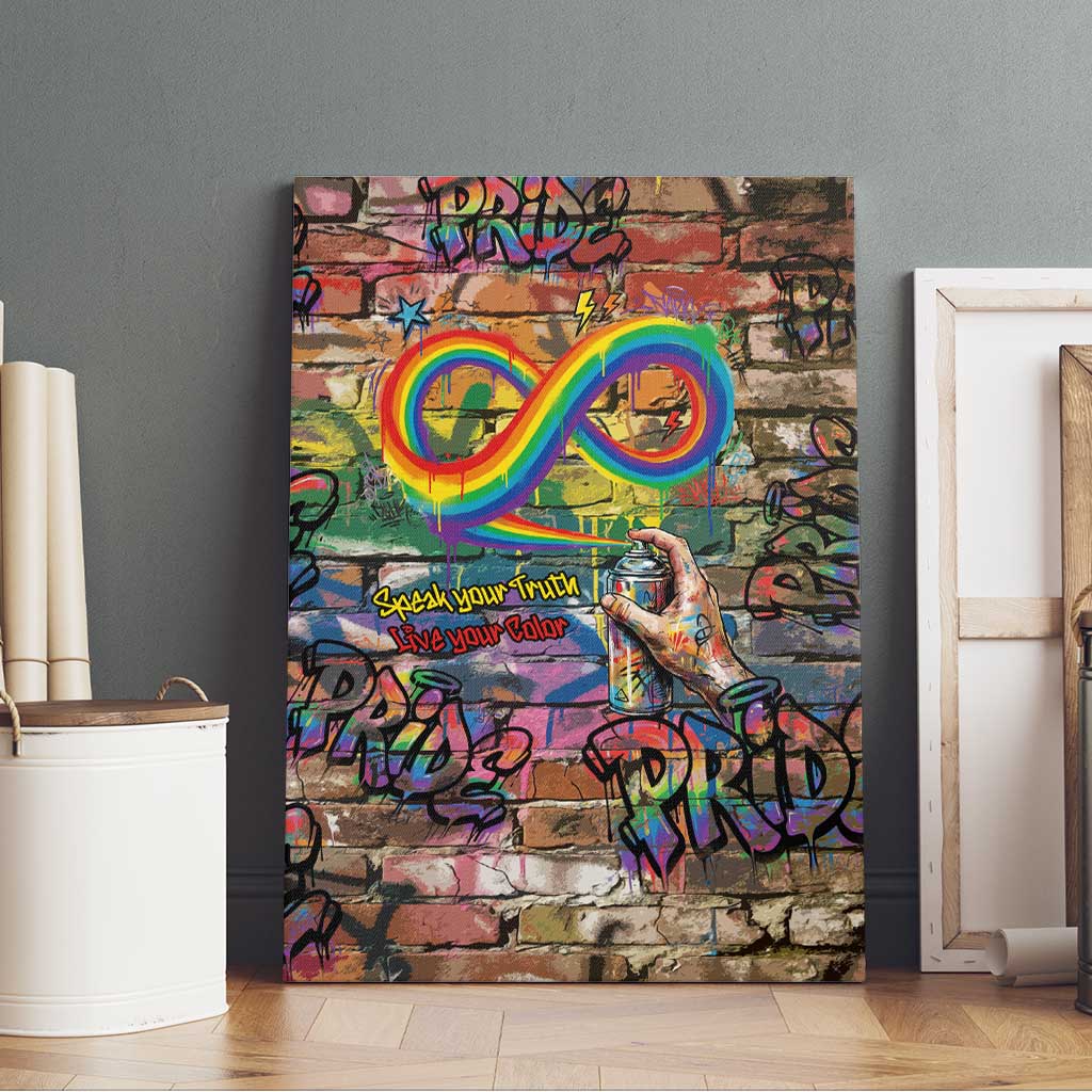 Pride Graffiti Wall Canvas Wall Art Speak Your Truth, Embrace Your Color
