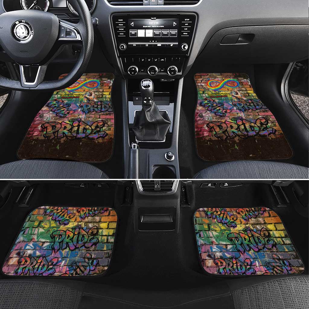 Pride Graffiti Wall Car Mats Speak Your Truth, Embrace Your Color