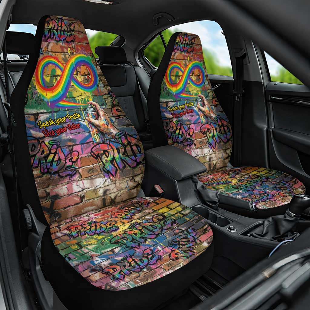 Pride Graffiti Wall Car Seat Cover Speak Your Truth, Embrace Your Color