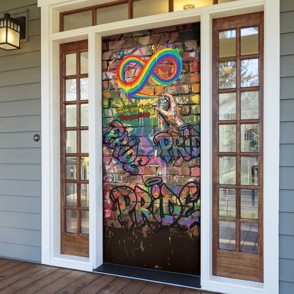 Pride Graffiti Wall Door Cover Speak Your Truth, Embrace Your Color