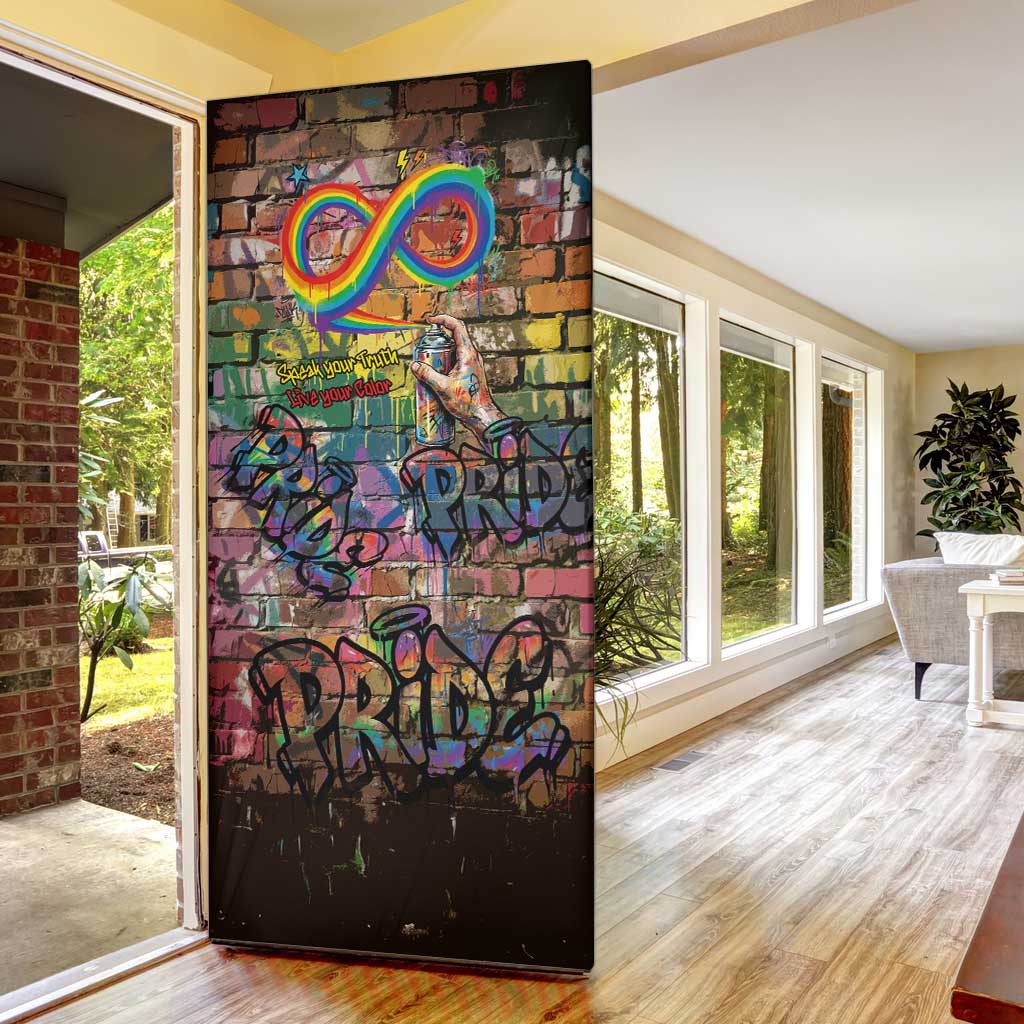 Pride Graffiti Wall Door Cover Speak Your Truth, Embrace Your Color