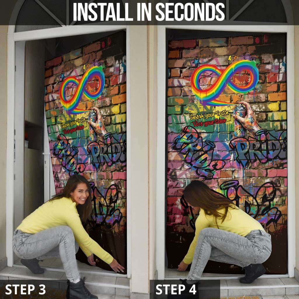 Pride Graffiti Wall Door Cover Speak Your Truth, Embrace Your Color
