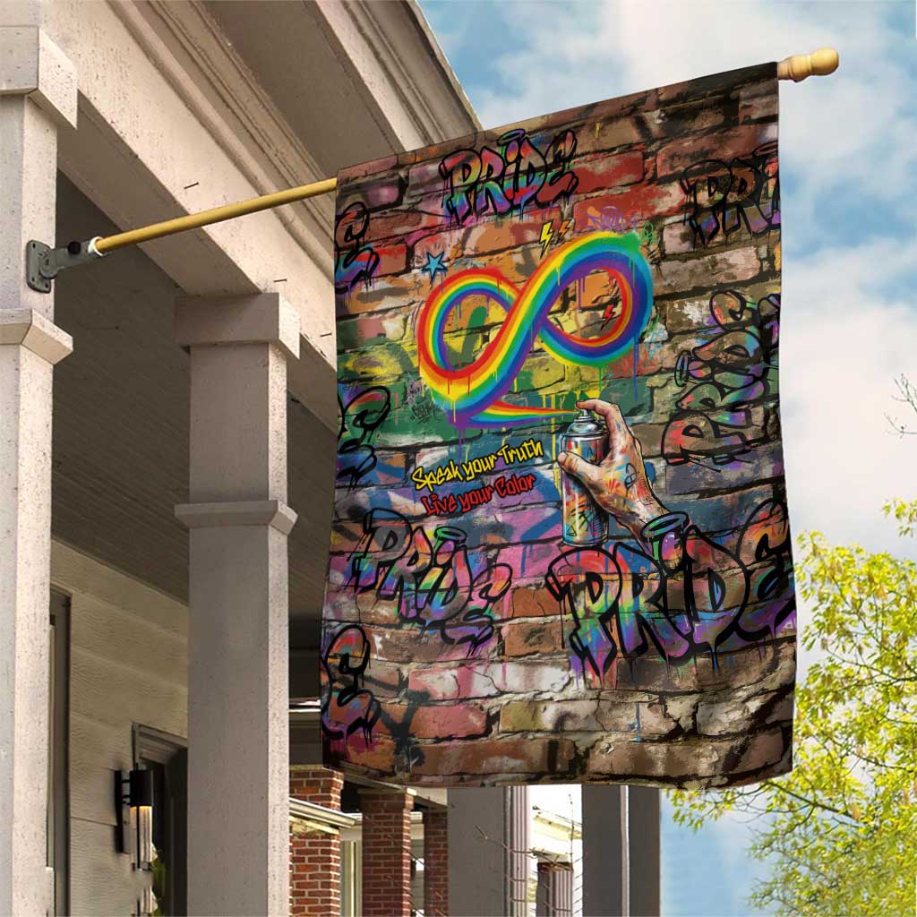 Pride Graffiti Wall Garden Flag Speak Your Truth, Embrace Your Color