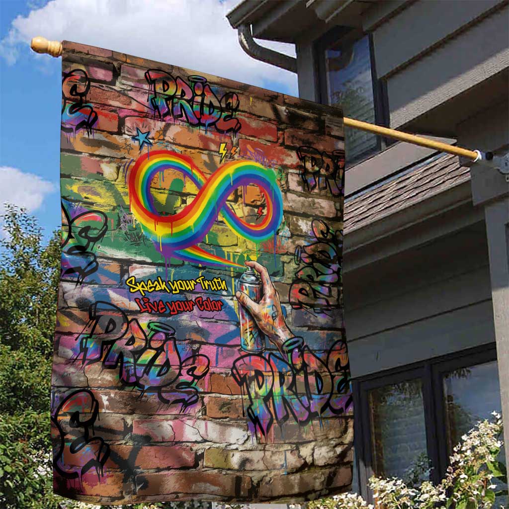 Pride Graffiti Wall Garden Flag Speak Your Truth, Embrace Your Color