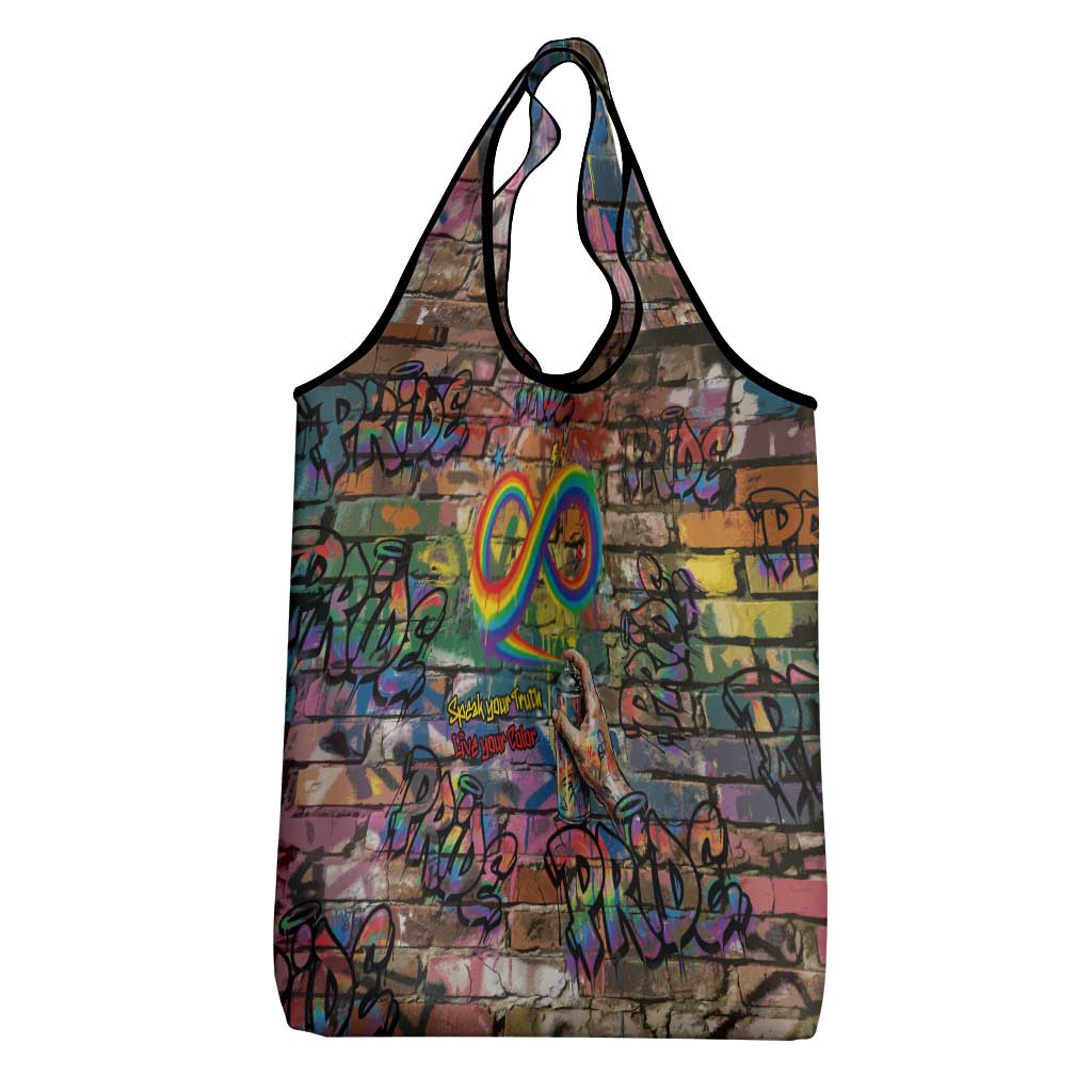 Pride Graffiti Wall Grocery Bag Speak Your Truth, Embrace Your Color
