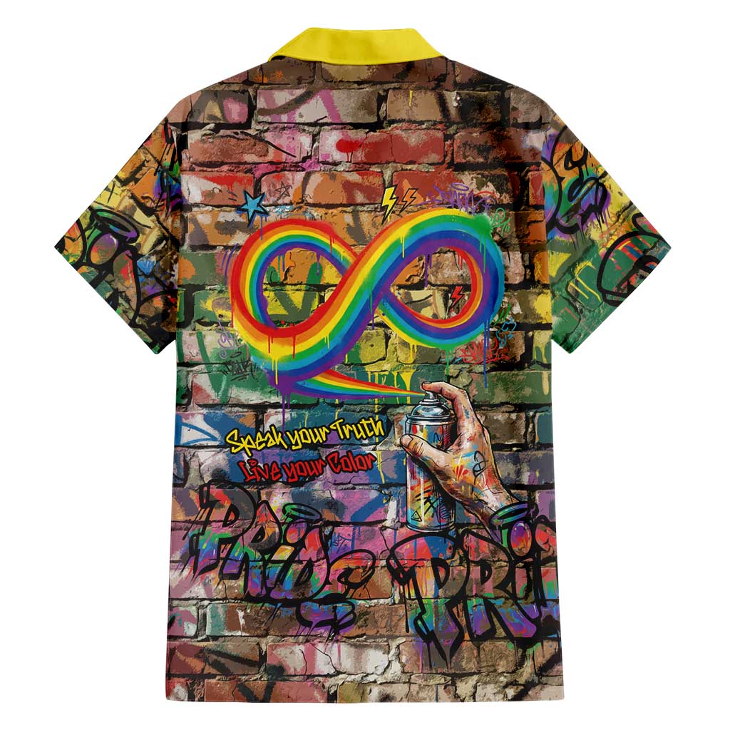 Pride Graffiti Wall Hawaiian Shirt Speak Your Truth, Embrace Your Color