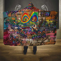 Pride Graffiti Wall Hooded Blanket Speak Your Truth, Embrace Your Color