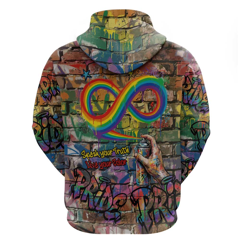 Pride Graffiti Wall Hoodie Speak Your Truth, Embrace Your Color