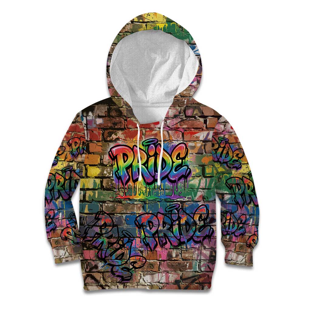 Pride Graffiti Wall Kid Hoodie Speak Your Truth, Embrace Your Color