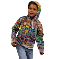 Pride Graffiti Wall Kid Hoodie Speak Your Truth, Embrace Your Color