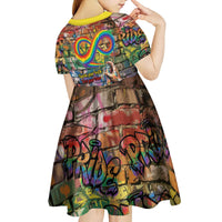 Pride Graffiti Wall Kid Short Sleeve Dress Speak Your Truth, Embrace Your Color