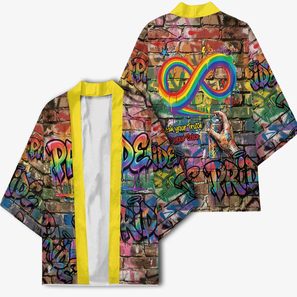 Pride Graffiti Wall Kimono Speak Your Truth, Embrace Your Color