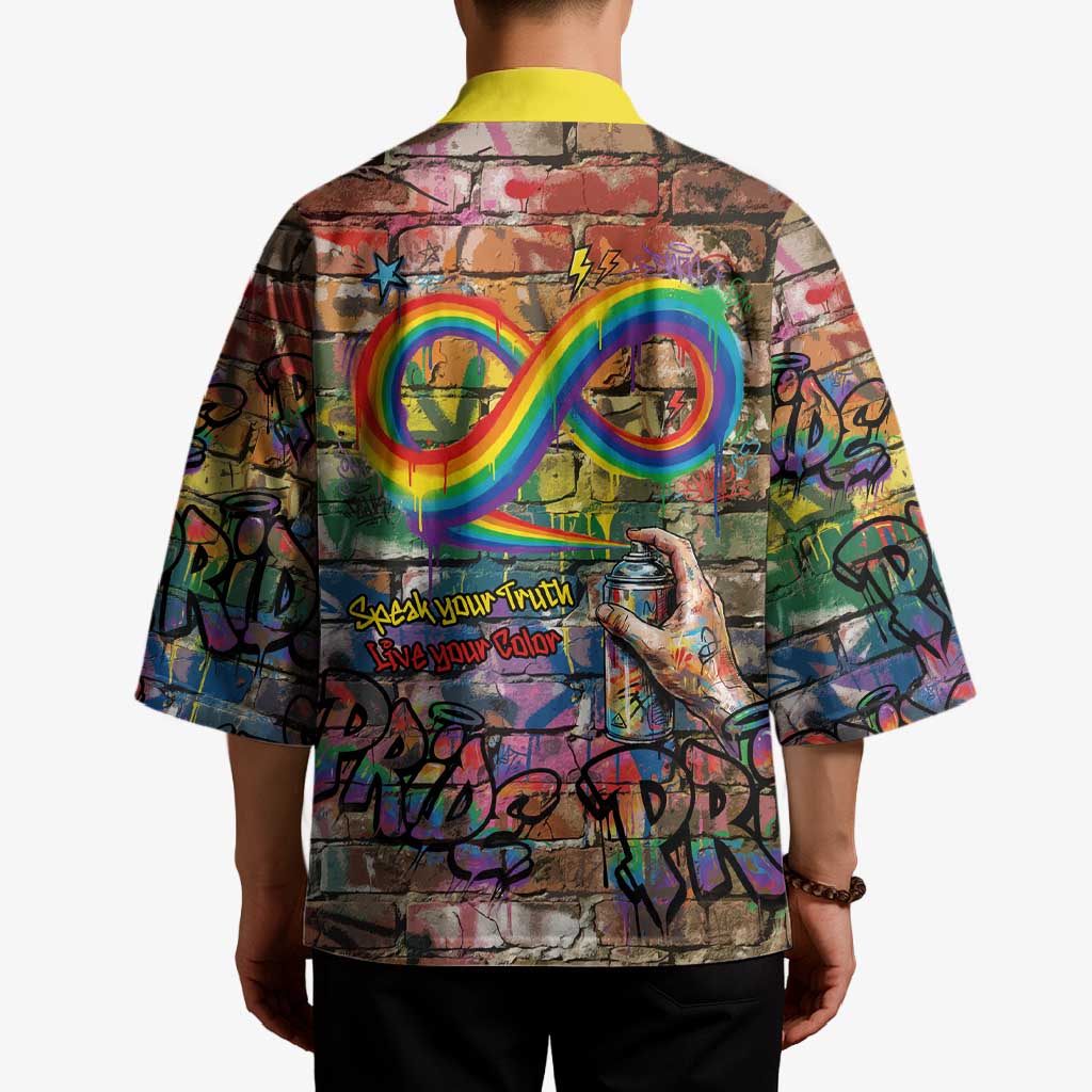Pride Graffiti Wall Kimono Speak Your Truth, Embrace Your Color