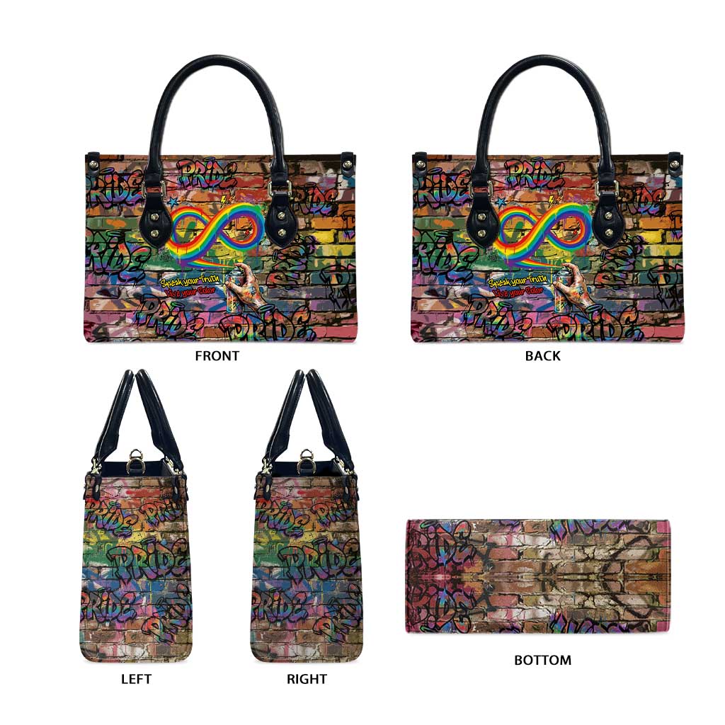 Pride Graffiti Wall Leather Bag Speak Your Truth, Embrace Your Color