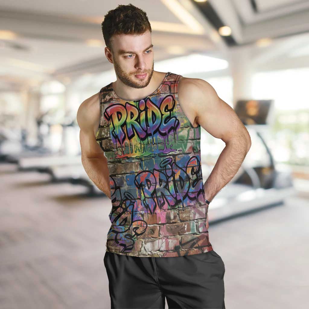 Pride Graffiti Wall Men Tank Top Speak Your Truth, Embrace Your Color