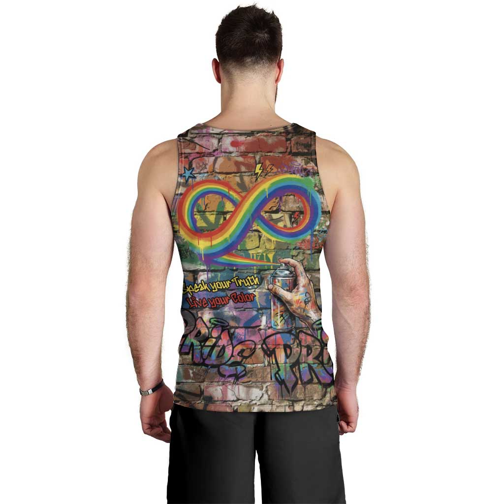 Pride Graffiti Wall Men Tank Top Speak Your Truth, Embrace Your Color