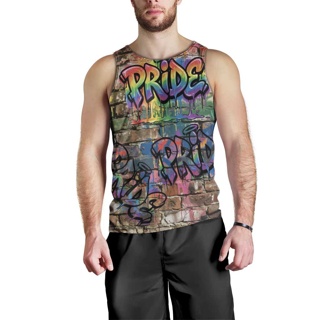 Pride Graffiti Wall Men Tank Top Speak Your Truth, Embrace Your Color